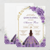 Modern Rustic Quinceanera Invitation 招待状 (正面/裏面)