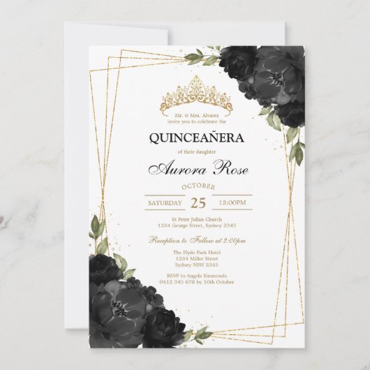Modern Rustic Quinceanera Invitation 招待状 (正面)