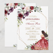 Modern Rustic Quinceanera Invitation 招待状 (正面/裏面)