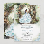 Modern Rustic Quinceanera Invitation 招待状 (正面/裏面)