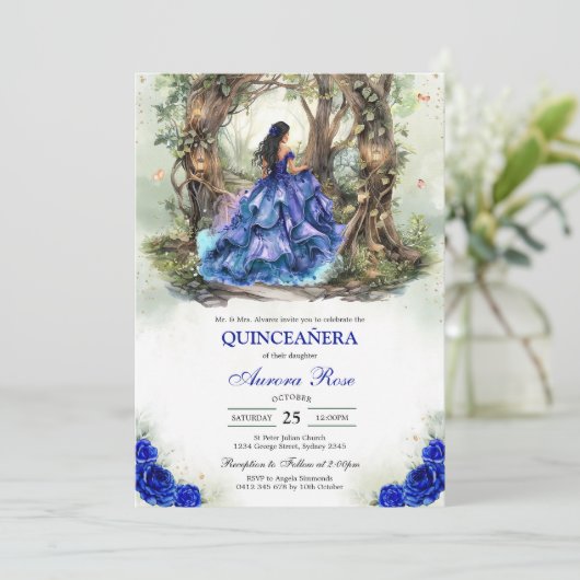 Modern Rustic Quinceanera Invitation 招待状 (スタンド正面)