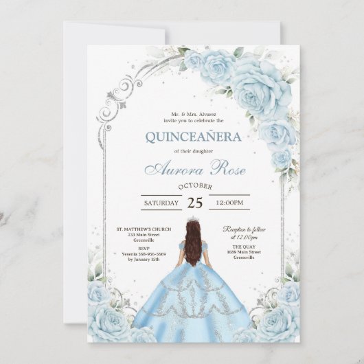 Modern Rustic Quinceanera Invitation 招待状 (正面)