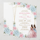 Modern Rustic Quinceanera Invitation 招待状 (正面/裏面)