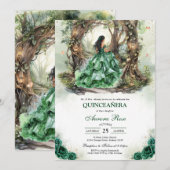 Modern Rustic Quinceanera Invitation 招待状 (正面/裏面)