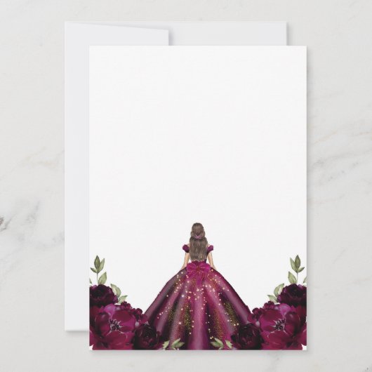 Modern Rustic Quinceanera Invitation 招待状 (裏面)