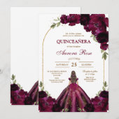 Modern Rustic Quinceanera Invitation 招待状 (正面/裏面)