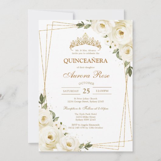 Modern Rustic Quinceanera Invitation 招待状 (正面)