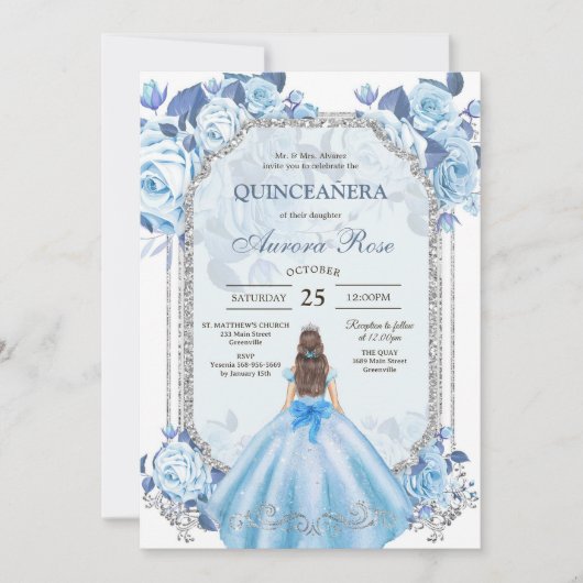 Modern Rustic Quinceanera Invitation 招待状 (正面)