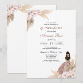 Modern Rustic Quinceanera Invitation 招待状 (正面/裏面)