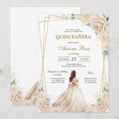 Modern Rustic Quinceanera Invitation 招待状 (正面/裏面)