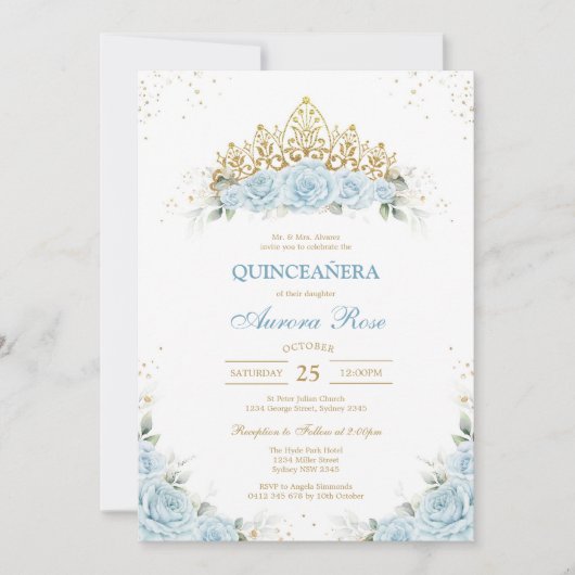Modern Rustic Quinceanera Invitation 招待状 (正面)