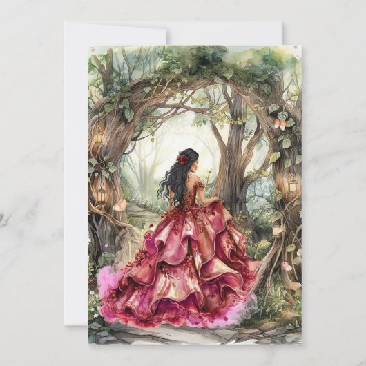 Modern Rustic Quinceanera Invitation 招待状 (裏面)