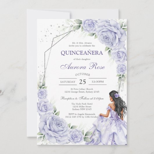 Modern Rustic Quinceanera Invitation 招待状 (正面)