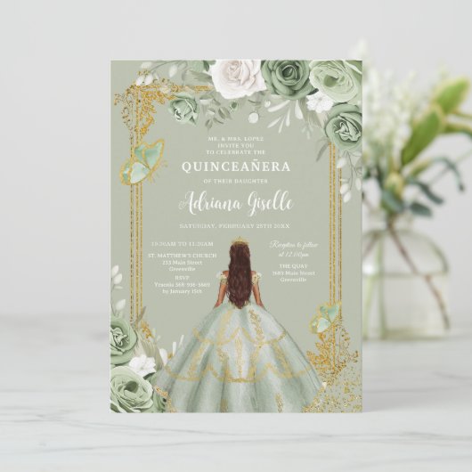 Modern Rustic Quinceanera Invitation 招待状 (スタンド正面)