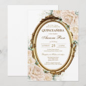 Modern Rustic Quinceanera Invitation 招待状 (正面/裏面)