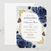 Modern Rustic Quinceanera Invitation 招待状 (正面/裏面)