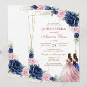 Modern Rustic Quinceanera Invitation 招待状 (正面/裏面)