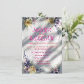 Modern Rustic Watercolor Yellow Rose & Lavender We 招待状 (スタンド正面)