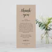 Modern Rustic Wedding Dinner Thank You Card プログラム (スタンド正面)