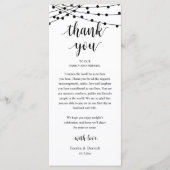 Modern Rustic Wedding Dinner Thank You Card プログラム (正面)