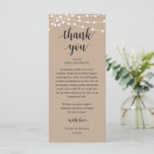 Modern Rustic Wedding Dinner Thank You Card プログラム (スタンド正面)