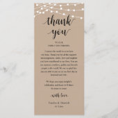 Modern Rustic Wedding Dinner Thank You Card プログラム (正面)