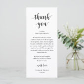 Modern Rustic Wedding Dinner Thank You Card プログラム (スタンド正面)