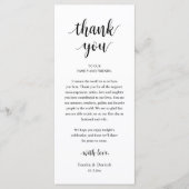 Modern Rustic Wedding Dinner Thank You Card プログラム (正面)