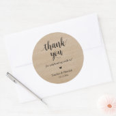 Modern Rustic Wedding Dinner Thank You Gifts  ラウンドシール (封筒)