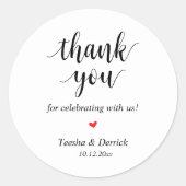 Modern Rustic Wedding Dinner Thank You Gifts  ラウンドシール (正面)