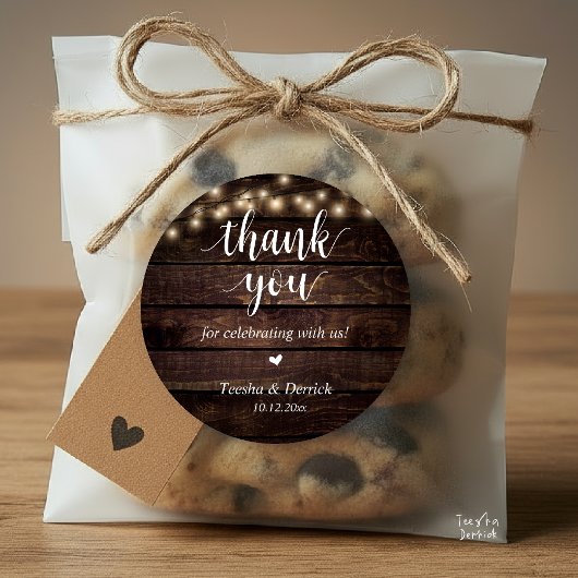 Modern Rustic Wedding Dinner Thank You Gifts  ラウンドシール