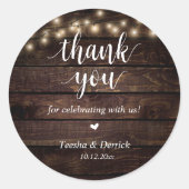 Modern Rustic Wedding Dinner Thank You Gifts  ラウンドシール (正面)