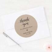 Modern Rustic Wedding Dinner Thank You Gifts  ラウンドシール (封筒)