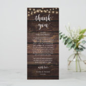 Modern Rustic Wedding Reception Thank You Card プログラム (スタンド正面)