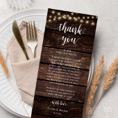 Modern Rustic Wedding Reception Thank You Card プログラム