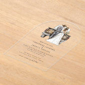 Modern Rustic Western Bride Groom Wedding  アクリル招待状 (レイダウン)