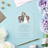 Modern Rustic Western Bride Groom Wedding  アクリル招待状 (インサイチュ (ウェディング))