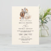 Modern Rustic Western Rustic QR Code Wedding 招待状 (スタンド正面)