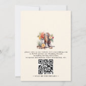 Modern Rustic Western Rustic QR Code Wedding 招待状 (裏面)