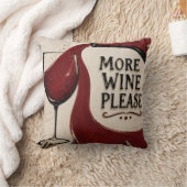 Modern Rustic Wine Lover More Wine Please クッション (ブランケット)