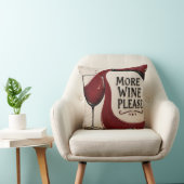 Modern Rustic Wine Lover More Wine Please クッション (椅子)
