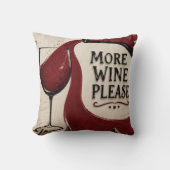 Modern Rustic Wine Lover More Wine Please クッション (正面)