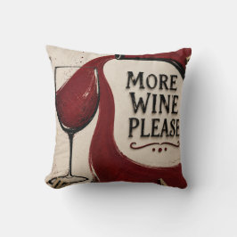 Modern Rustic Wine Lover More Wine Please クッション