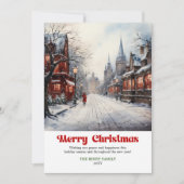Modern rustic winter scene playful festive cards シーズンカード (正面)