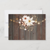 Modern Rustic Wood Floral Lights RSVP Card (裏面)