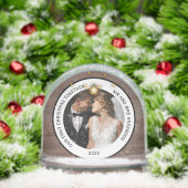 Modern Rustic Wood Grain Couples First Christmas (クリスマス)