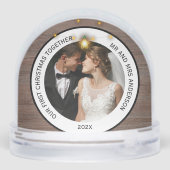 Modern Rustic Wood Grain Couples First Christmas  (裏面)