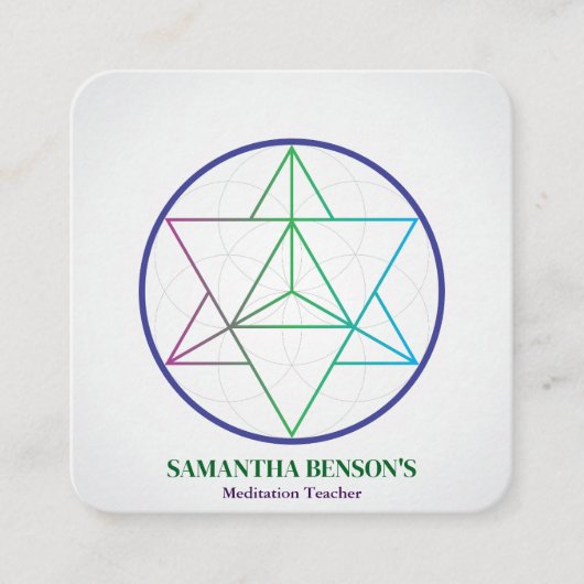 Modern Sacred Geometry Symbol Merkabah  スクエア名刺 (正面)