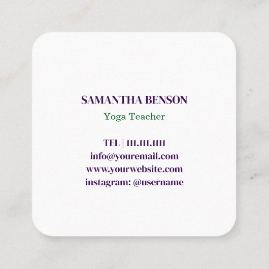 Modern Sacred Geometry Symbol Merkabah  スクエア名刺 (裏面)