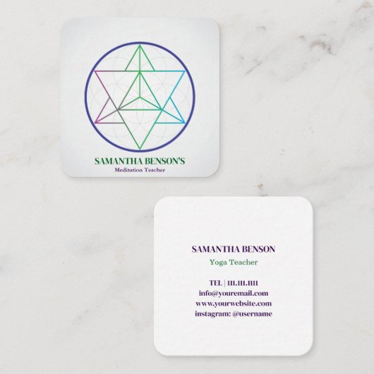 Modern Sacred Geometry Symbol Merkabah  スクエア名刺 (正面/裏面)